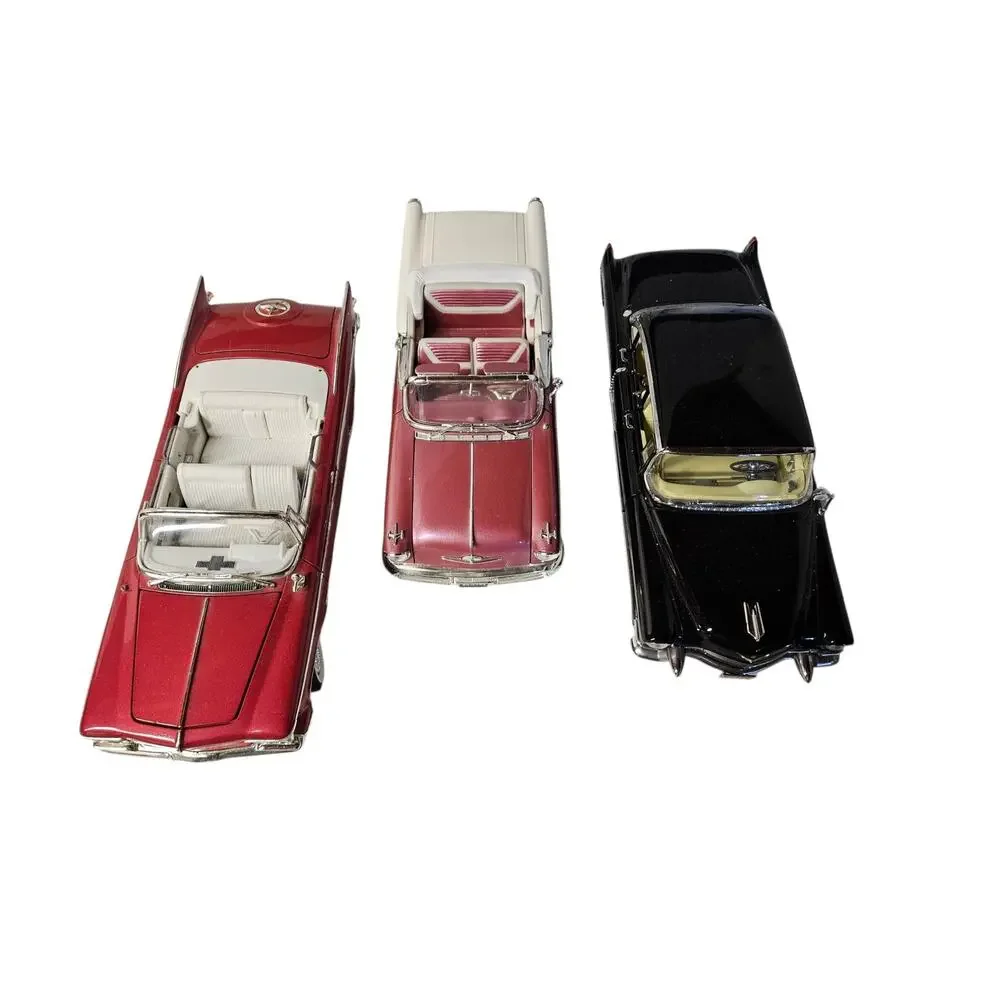 Three Various Classic Car Models, metal, heavy, very detailed.